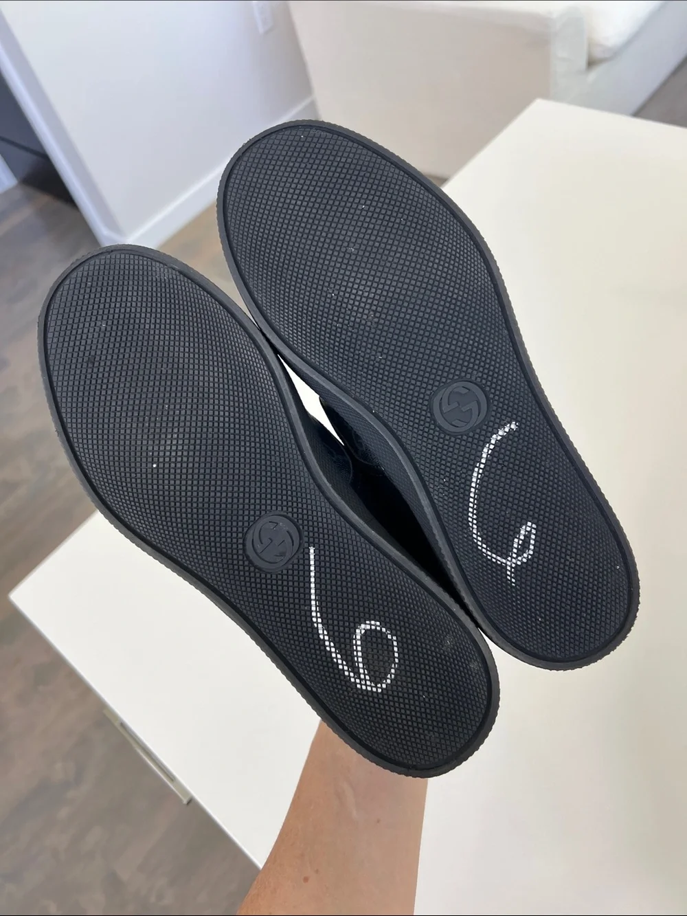 Gucci dublin GG logo supreme slip on sneakers shoes gray and black 36.5
